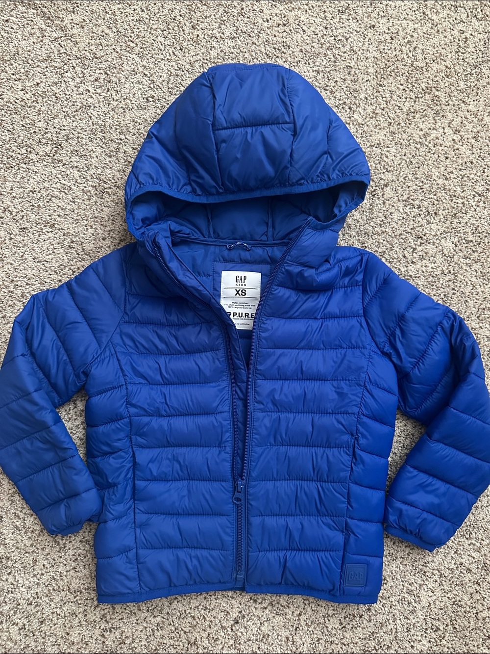 GAP Royal Blue Hooded Puffer Jacket for Kids - XS